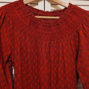 NWT Universal Thread Red Cottage Core Midi Prairie Dress. XS.